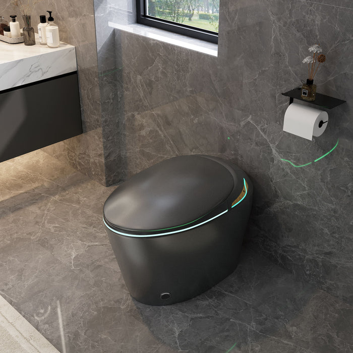 Unique Smart Toile With Built In Bidet, Auto Open / Close Seat, Foot Sensor, LED Display, Night Light, Warm Water & Dryer Ceramic
