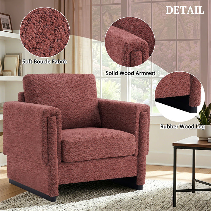 Upholstered Accent Armchair With Square Arm