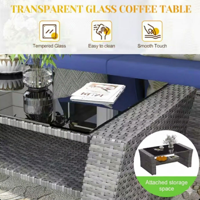 Modern Patio Set With Table And Cushions