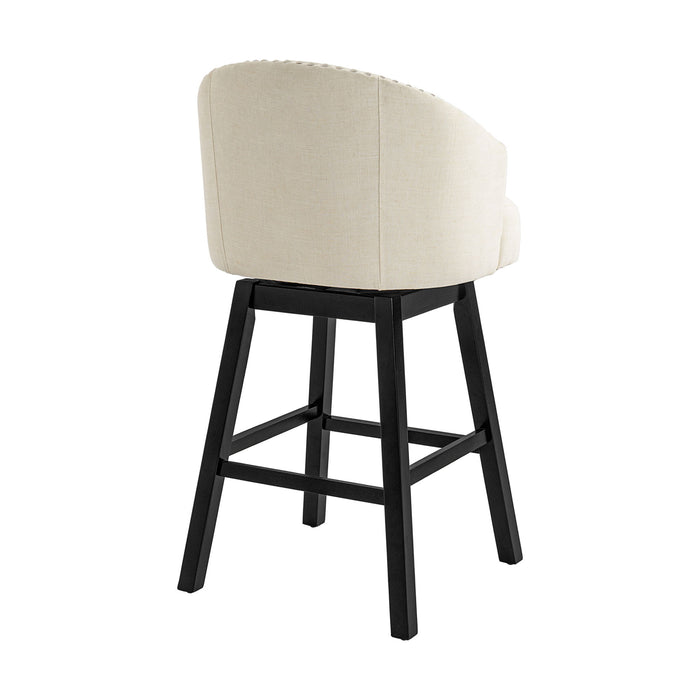 360 Degree Swivel Bar Stool & Stunning Nailhead Trim (Set of 2) - Beige