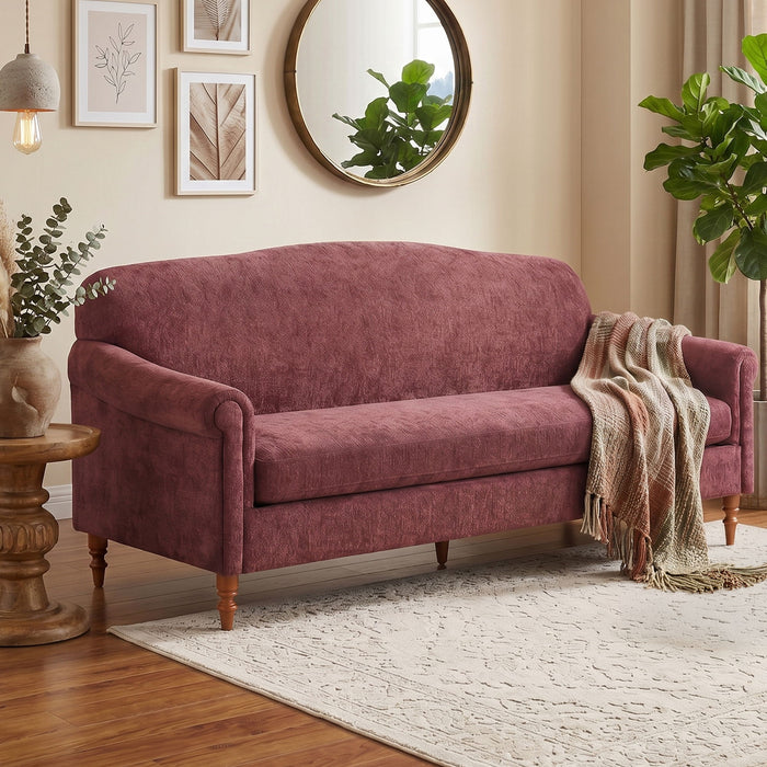 Loveseat Sofa, 2 Seater Couch With Rolled Arms