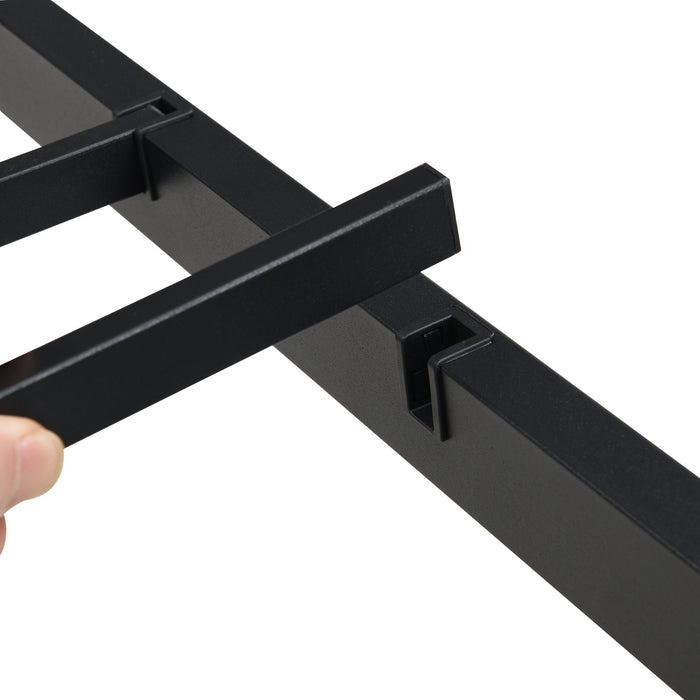 Heavy Duty Queen Size Bed Frame With Quiet Support - Black