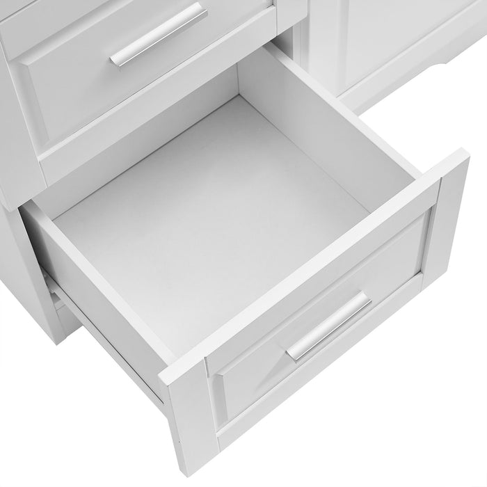 Tall Wide Storage Cabinet With Doors, 3 Drawers