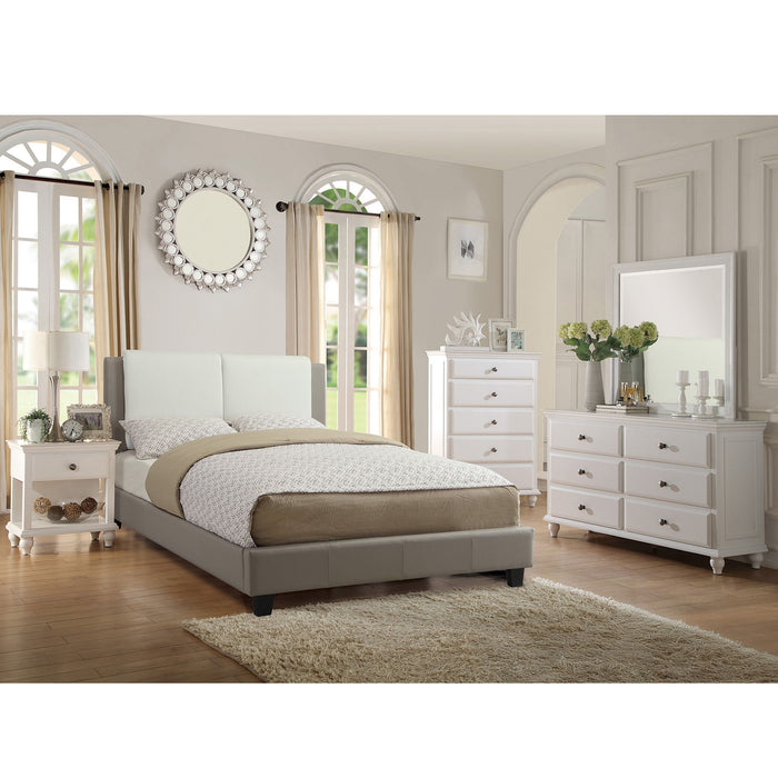 Bed Set With 2 Tone Upholstered Headboard