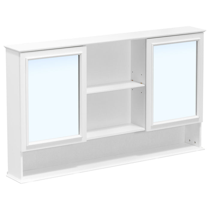 Wall Mounted Bathroom Medicine Cabinet With Double Mirrored Doors