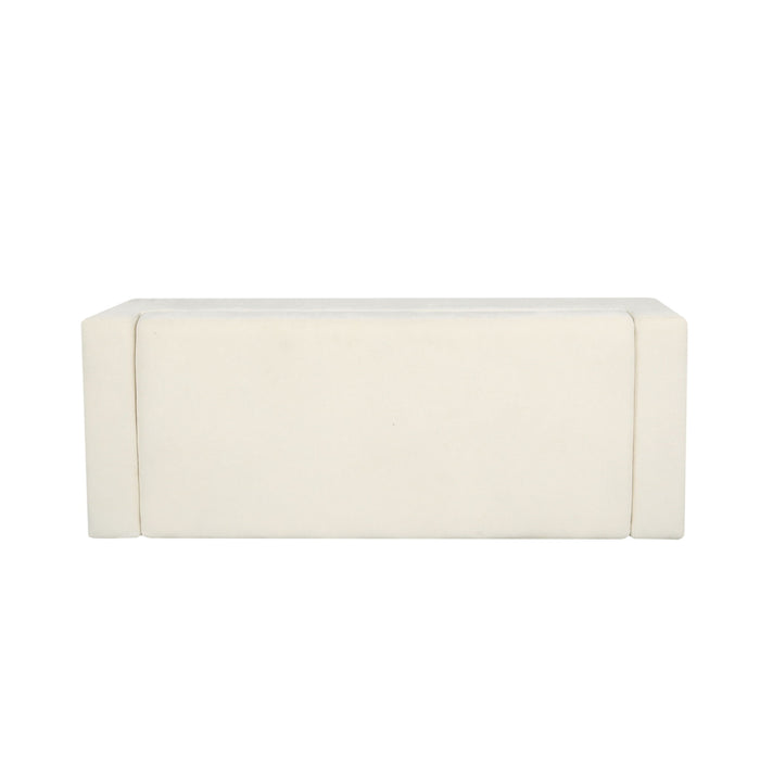 Textured Fabric Ottoman Bench With Hinged Lid