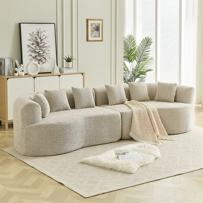 Curved Sectional Sofa With 6 Pillows