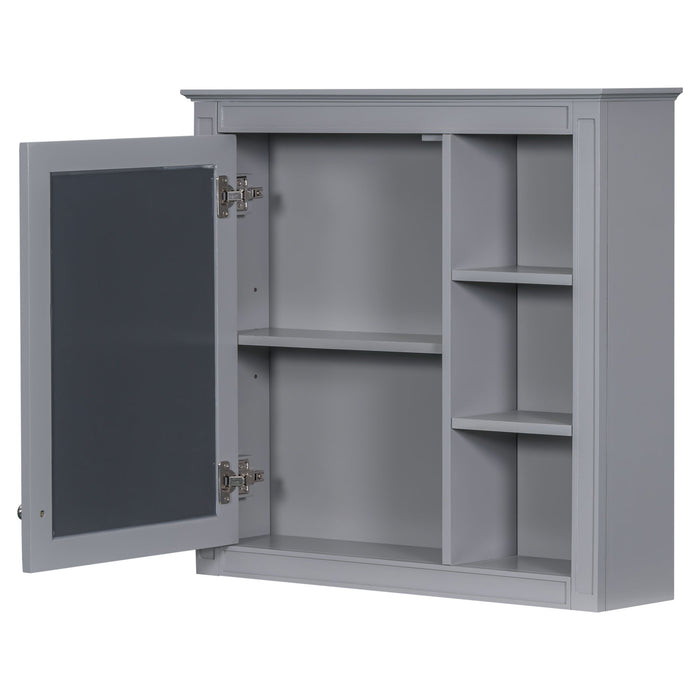 Wall Mounted Medicine Cabinet With Mirror And 3 Open Shelves