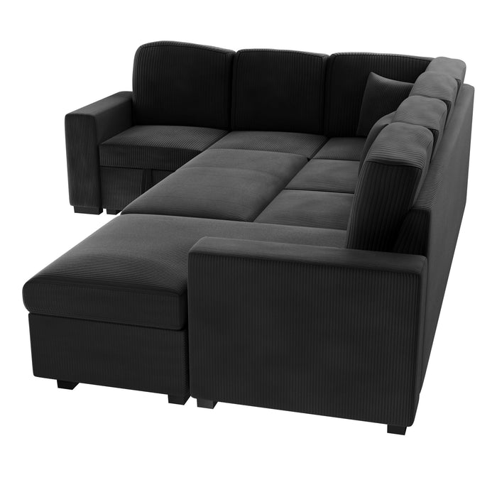 Modern Design Convertible Sectional Storage Bed With USB Port