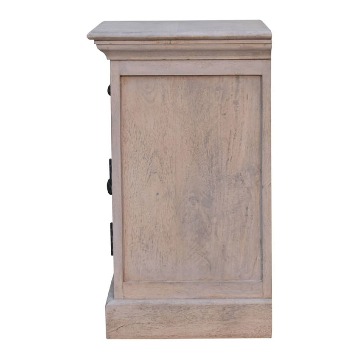 Glazed Bedside Table - Stone White