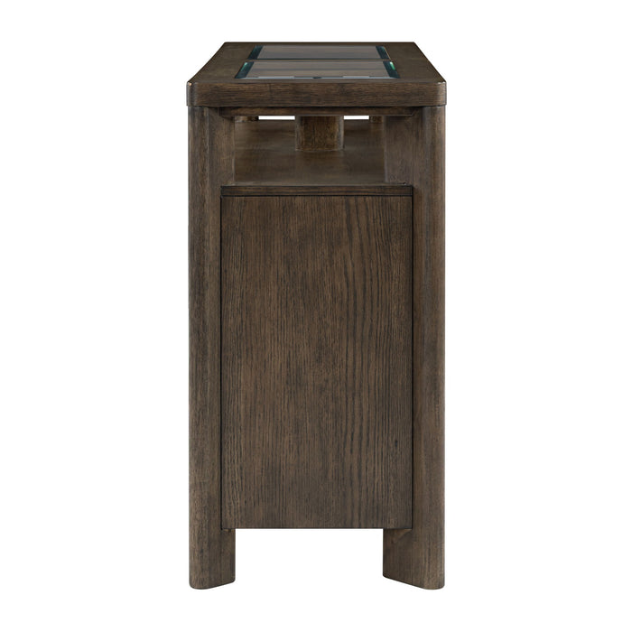Side Server With Glass Inlay - Dark Oak