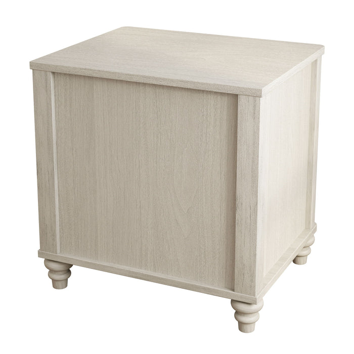 Fluted Nightstand With 3 Drawers