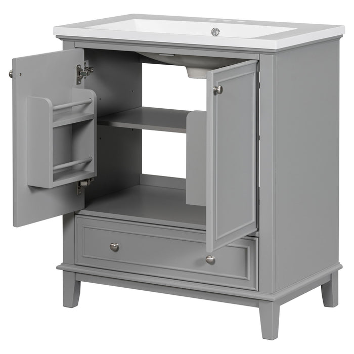 Modern Bathroom Vanity With Sink Combo, Multi Functional Cabinet With Doors And Drawer
