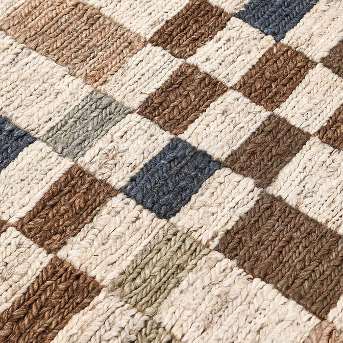 Soumak - 2' x 3' Jute Check Area Rug - Natural Multi