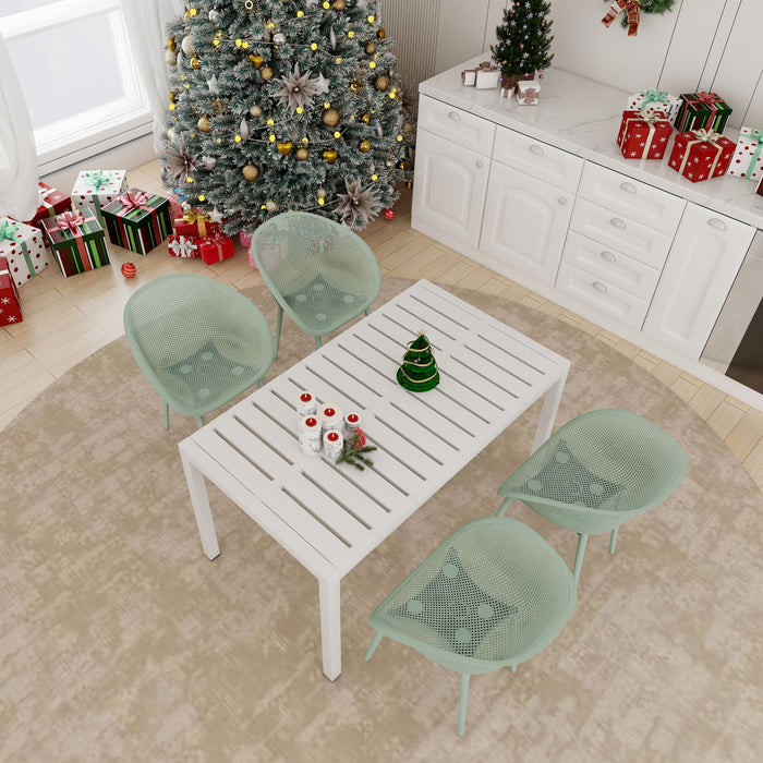 2 Piece Durable Single Chair With Mesh Hollow Out Design