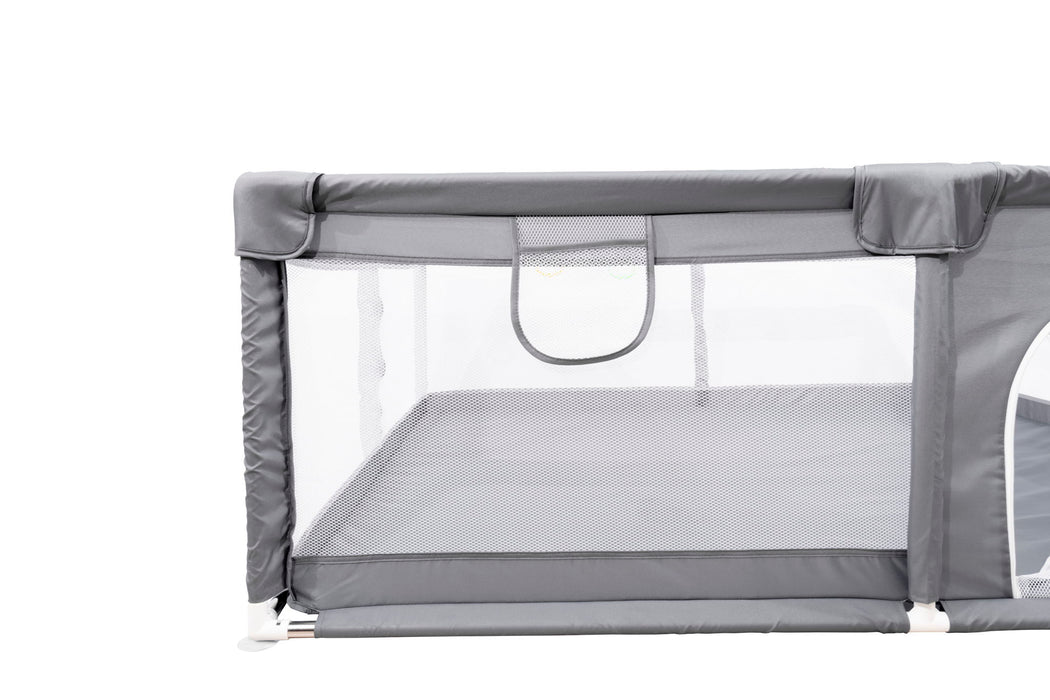 Fabric Baby Playpen, Baby Fence Play Area With Anti Slip Base - Gray