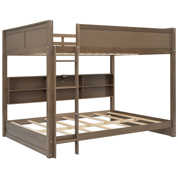 Bunk Bed With Storage Cabinets And USB Ports