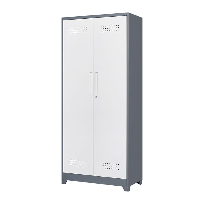 Lockers With Locking Doors, Adjustable Shelves, High Broom Tool Storage Cabinet