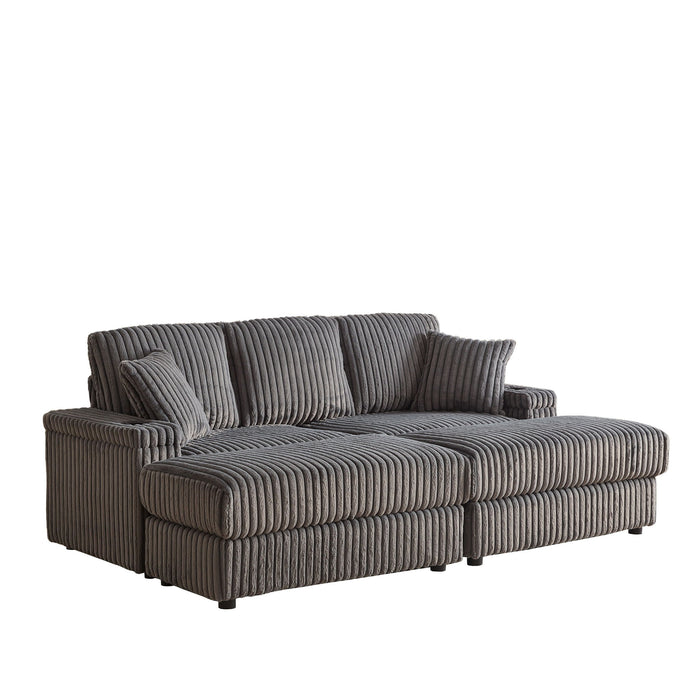 3 Seater Sofa With 2 Ottomans For Living Room
