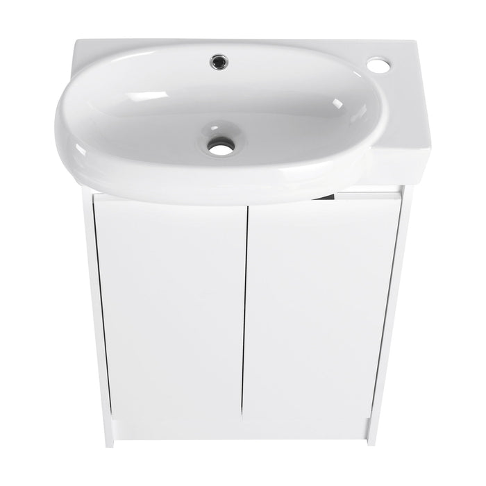 Freestanding Bathroom Vanity With Sink And Storage Rack, Soft Close Doors Base With Basin