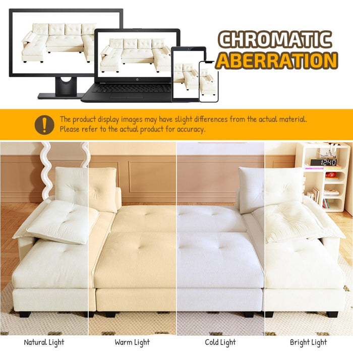 U-Shaped Sleeper Sofa With Pull Out Bed