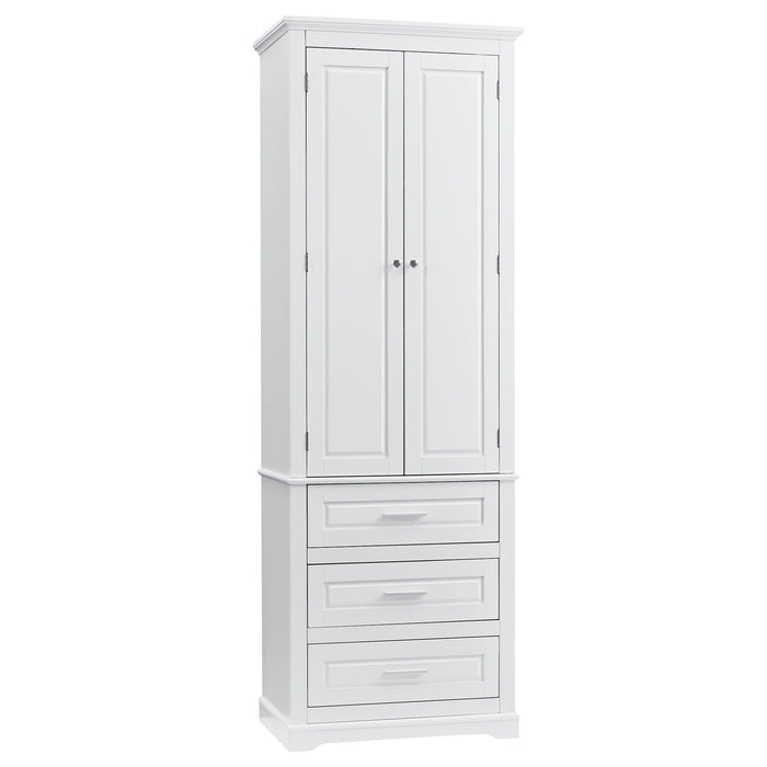 Tall Storage Cabinet With 3 Drawers For Bathroom