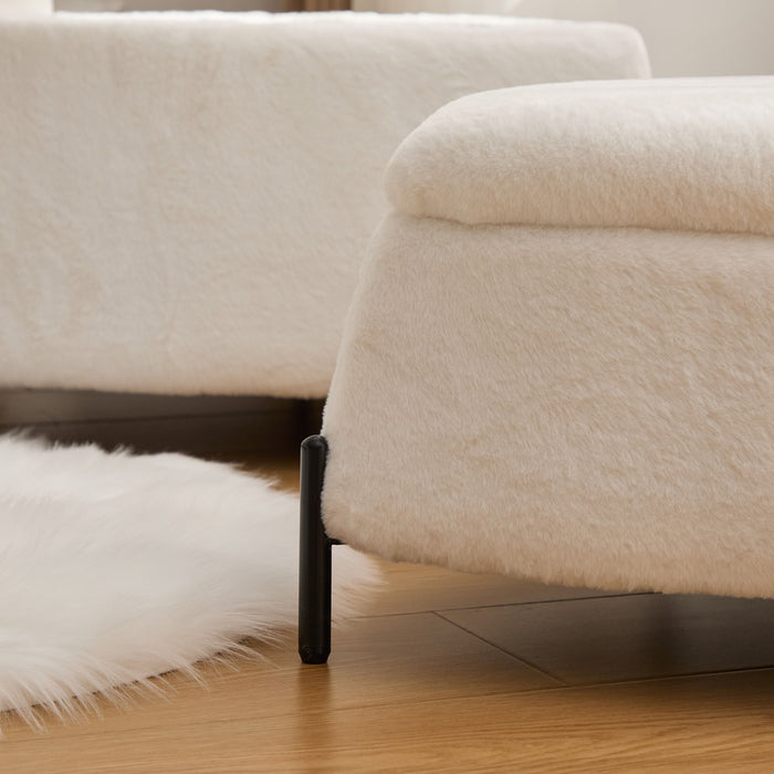 Upholstered Storage Ottoman Set With Reversible Lid