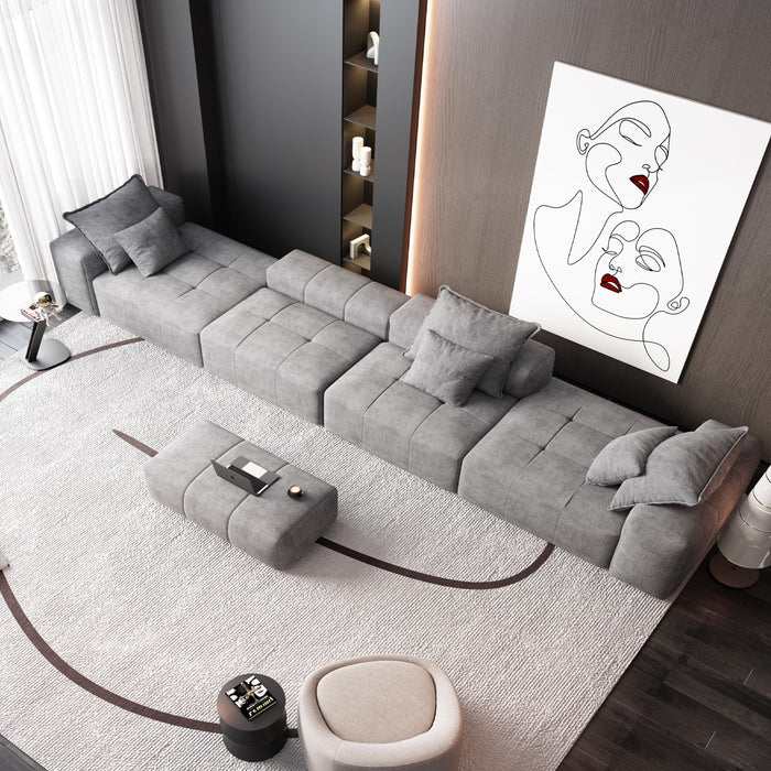 Modern Oversized, Modular Sectional Sofa With Pillows
