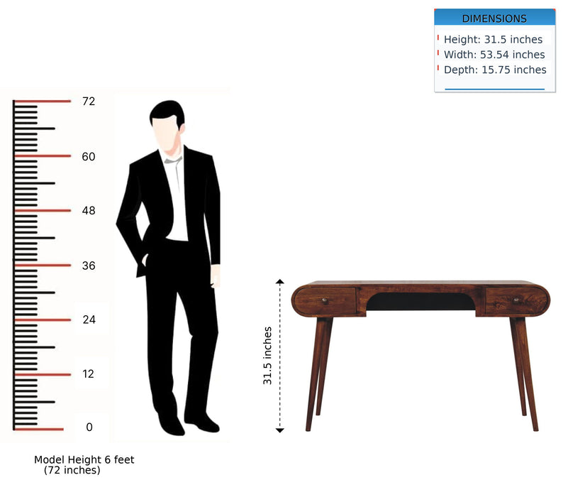 London - Arch Writing Desk - Dark Brown
