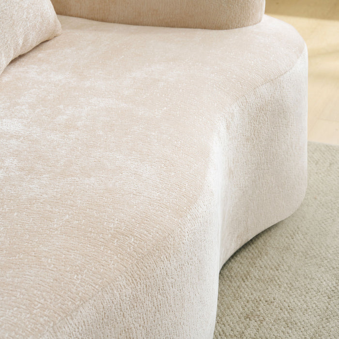 Modular L-Shape Sectional Sofa With Curved Chaise