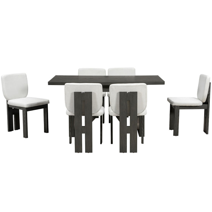 Dining Table Set For 6 With Upholstered Chairs