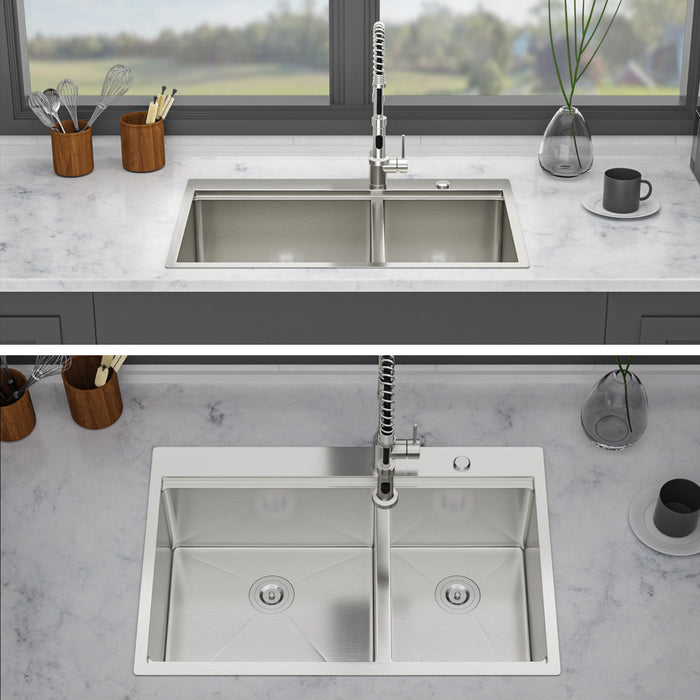 Topmount Drop In Kitchen Sink With Double Bowl Design