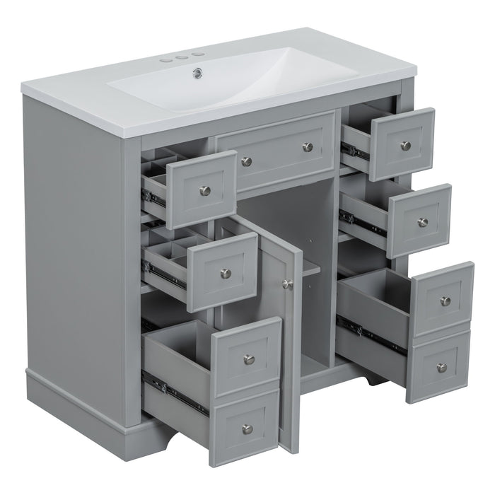 Modern Bathroom Vanity With Sink Combo, 6 Drawers And 1 Cabinet