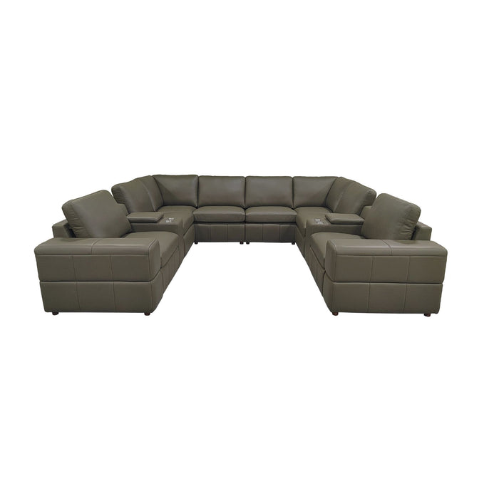 Upholstered Large Arms Sectional With Recliner Seats
