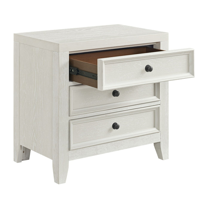 Woodinville - 3-Drawer Nightstand With USB Charging Port, Dovetail Joinery, Felt And Cedar-Lined Drawers - Gypsum Whitewash