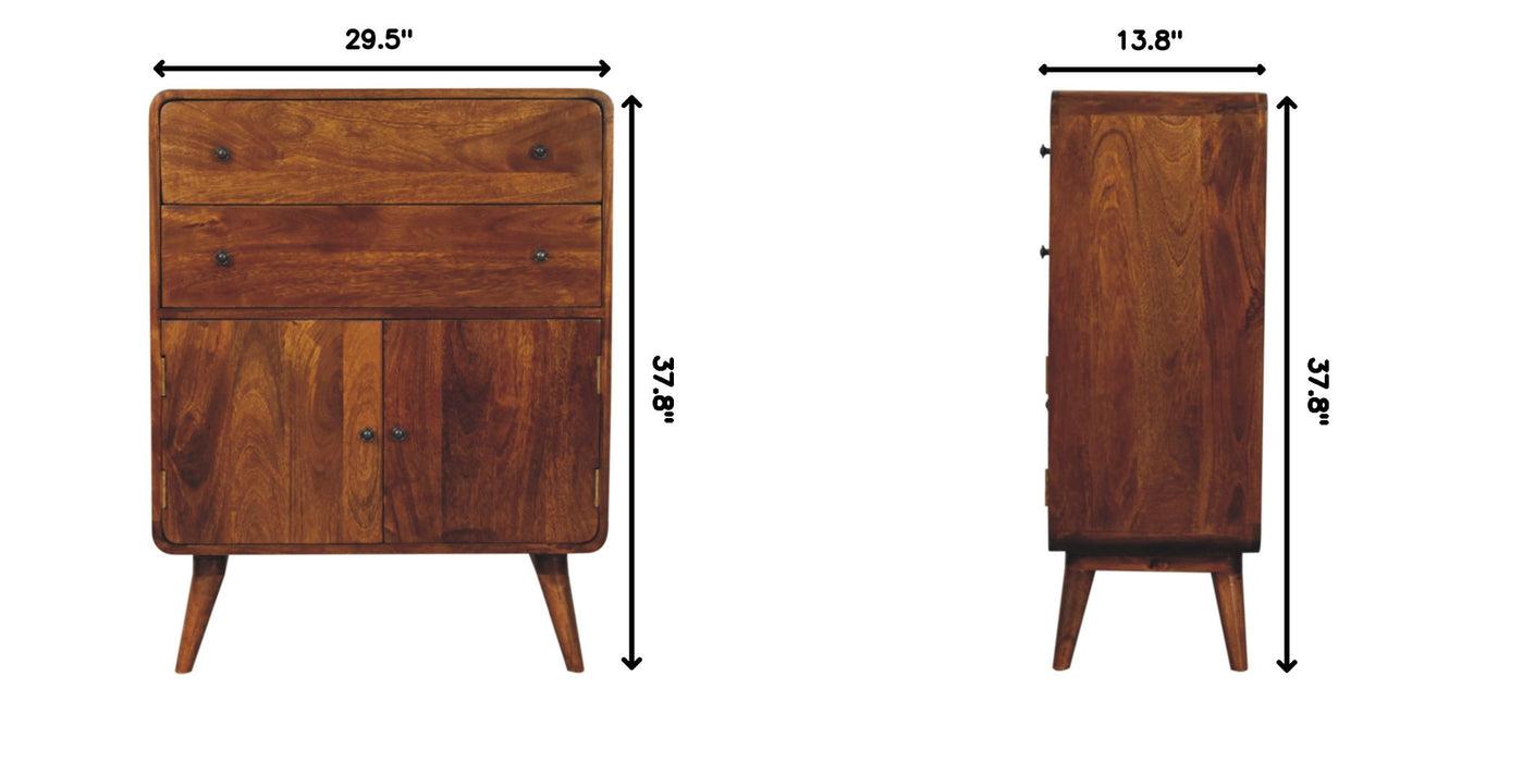 Curved Charm Cabinet - Brown