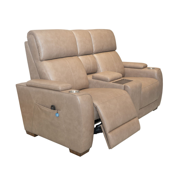 Vibe - Power Reclining Loveseat With Console, Power Headrest, Lumbar, Heat, Massage & Pulse