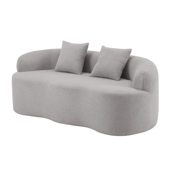 Curved Loveseat Sofa With Round Armrest