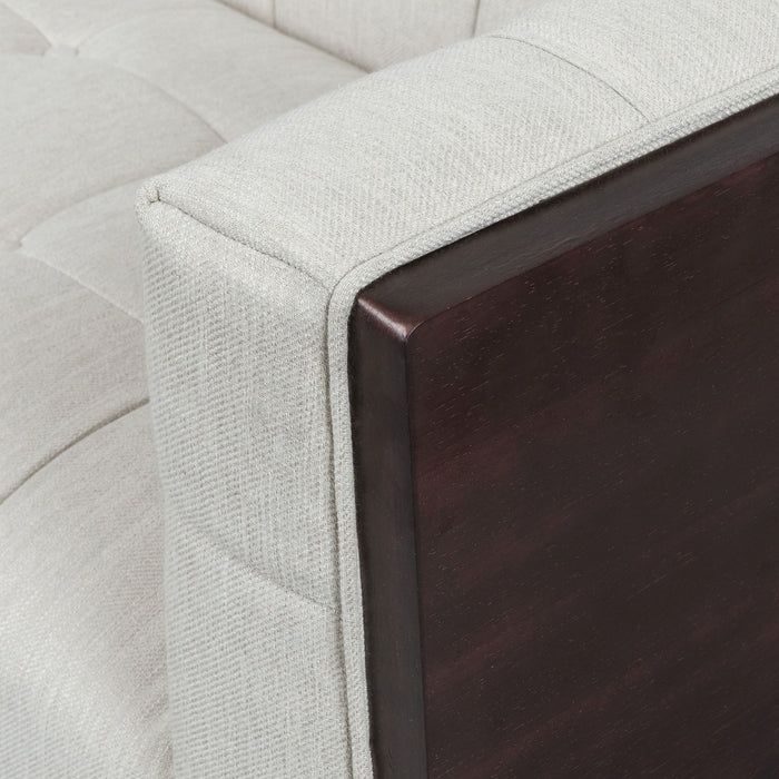 Contemporary Mid-Century Charm 3 Seater Sofa With Button Tufted Waffle Stitching