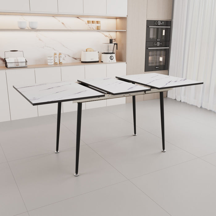 Modern Extendable Dining Table And Chair Set For 2 - 6 People