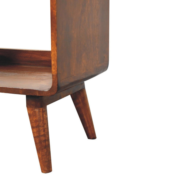 Curved Double Slot Media Unit - Dark Brown