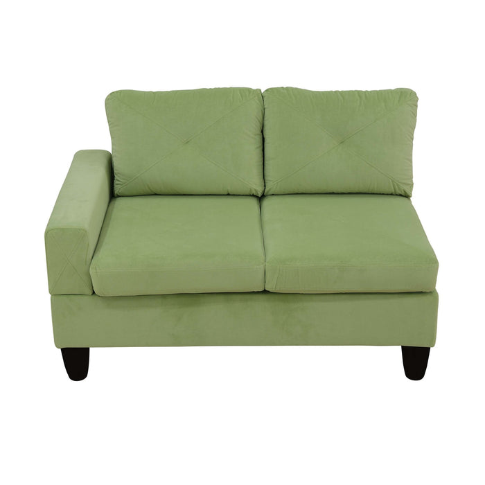 Modular L - Shaped Sectional Sofa, 6 Seater, 4 Piece Couch With Chaise - Green