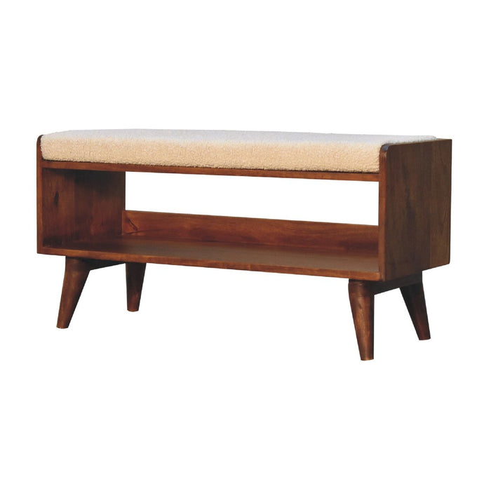 Solid Wood Bench With Upholstered Sea