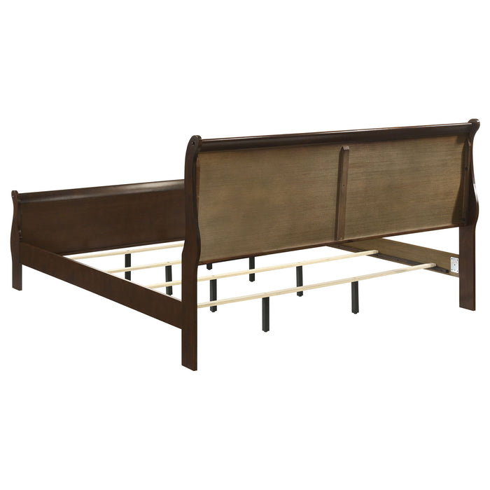 Graffenstaden - Eastern King Sleigh Bed With Curved Headboard And Footboard - Cappuccino