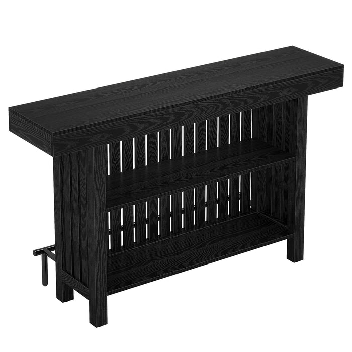 2 Tier Mini Bar Table For Kitchen - Black