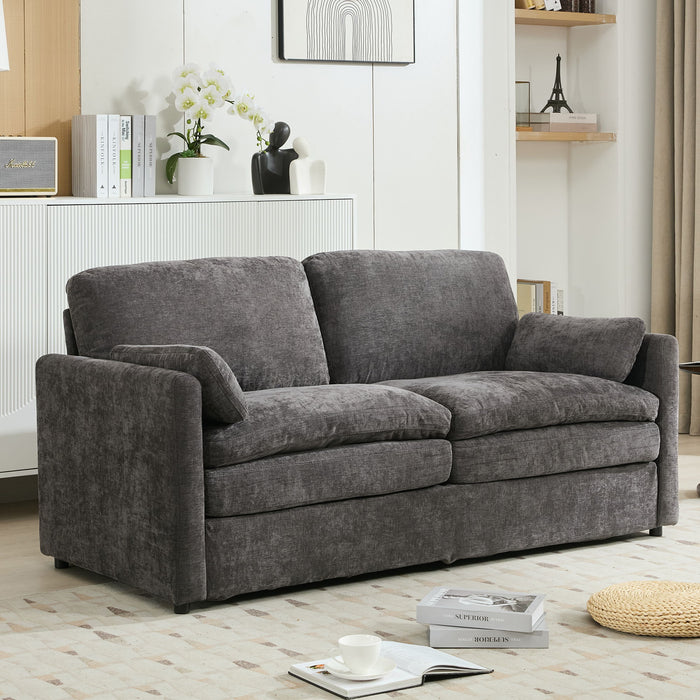 Cozy Upholstered Plush Cushion Loveseat Sofa For Living Room