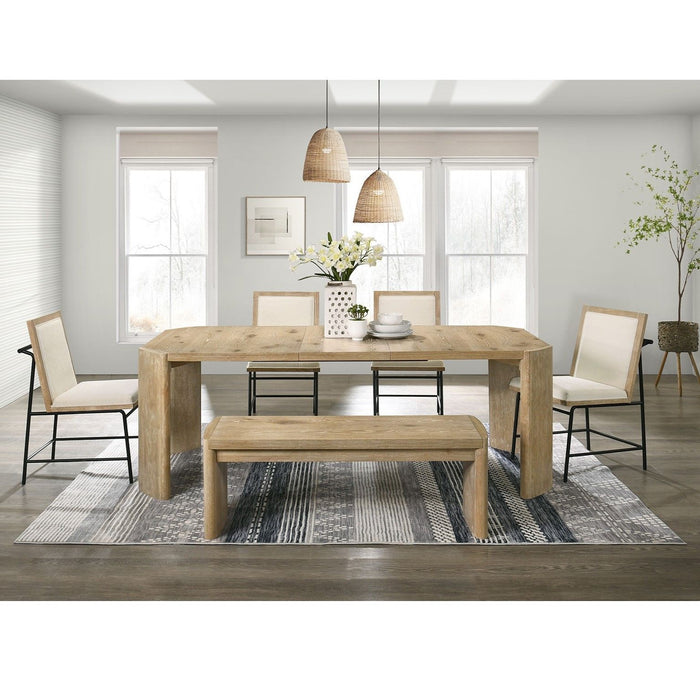Upholstered Bench For Dining Room - Oak