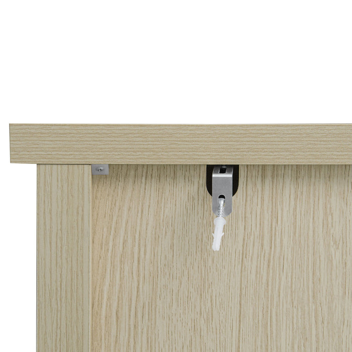 Rattan 2 Door 3 Drawer Cabinet, Suitable For Bedroom - Natural