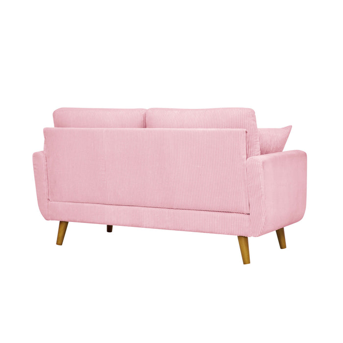 Upholstered Loveseat With Arms And Pillows