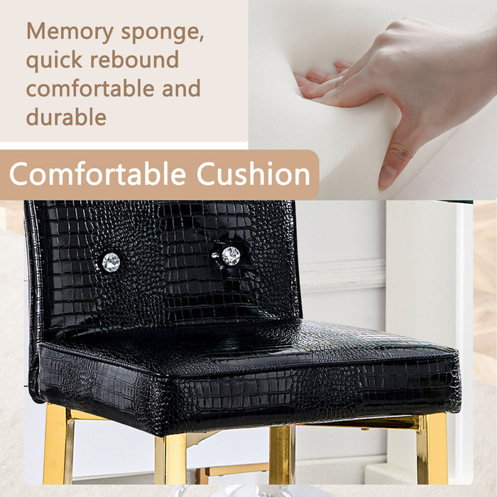 Bar Chairs With Crystal Clasp Design (Set of 2)